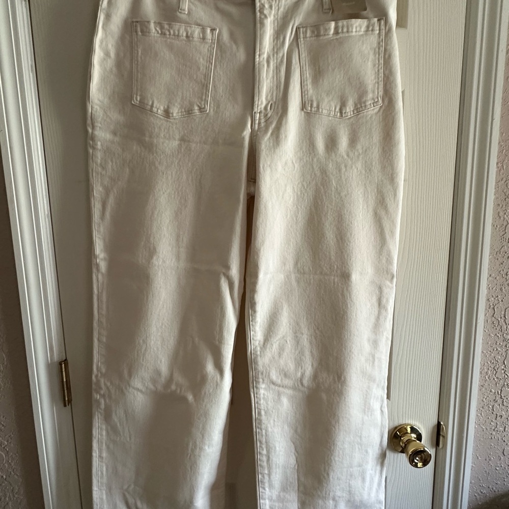 Madewell Cream Perfect Vintage Wide-Leg Jeans